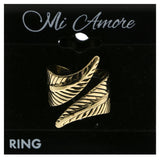 Mi Amore Leaf Sized-Ring Gold-Tone Size 9.00