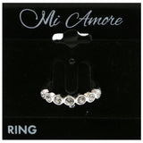 Mi Amore Crystal Sized-Ring Silver-Tone Size 9.00