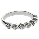 Mi Amore Crystal Sized-Ring Silver-Tone Size 10.00