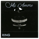 Mi Amore Crystal Sized-Ring Dark-Silver Size 7.00