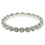 Mi Amore Crystal Sized-Ring Silver-Tone Size 9.00