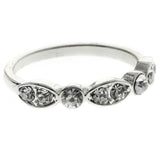 Mi Amore Crystal Sized-Ring Silver-Tone Size 8.00