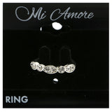 Mi Amore Crystal Sized-Ring Silver-Tone Size 8.00