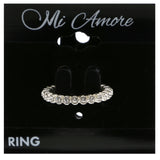 Mi Amore Crystal Sized-Ring Silver-Tone Size 9.00