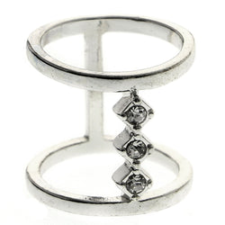 Mi Amore Crystal Sized-Ring Silver-Tone Size 8.00