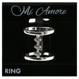 Mi Amore Crystal Sized-Ring Silver-Tone Size 8.00