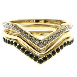 Mi Amore Stackable Crystal Multiple-Ring-Set Gold-Tone Size 9.00