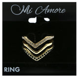 Mi Amore Stackable Crystal Multiple-Ring-Set Gold-Tone Size 9.00