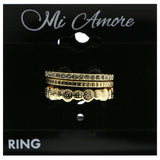 Mi Amore Stackable Crystal Multiple-Ring-Set Gold-Tone Size 8.00