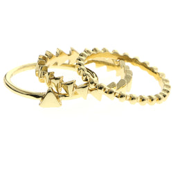 Mi Amore Stackable Triangle Shape Design Multiple-Ring-Set Gold-Tone Size 8.00
