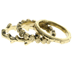 Mi Amore Stackable Branch Multiple-Ring-Set Gold-Tone Size 7.00