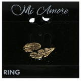Mi Amore Feather Sized-Ring Gold-Tone Size 7.00