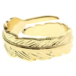 Mi Amore Feather Sized-Ring Gold-Tone Size 8.00