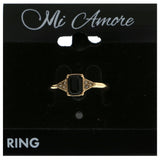 Mi Amore Crystal Sized-Ring Gold-Tone/Black Size 6.00