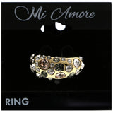 Mi Amore Crystal Sized-Ring Gold-Tone Size 9.00