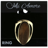 Mi Amore Wood Accent Sized-Ring Gold-Tone Size 7.00