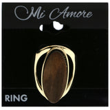 Mi Amore Wood Accent Sized-Ring Gold-Tone Size 8.00