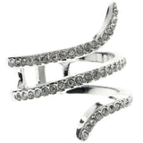 Mi Amore Crystal Sized-Ring Silver-Tone Size 8.00