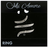 Mi Amore Crystal Sized-Ring Silver-Tone Size 8.00