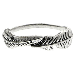 Mi Amore Feather Sized-Ring Silver-Tone Size 7.00