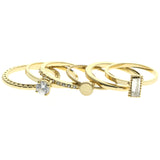 Mi Amore Stackable Cubic-Zirconia Multiple-Ring-Set Gold-Tone Size 7.00