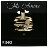 Mi Amore Stackable Cubic-Zirconia Multiple-Ring-Set Gold-Tone Size 7.00