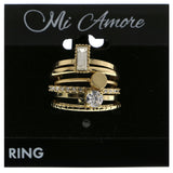 Mi Amore Stackable Cubic-Zirconia Multiple-Ring-Set Gold-Tone Size 8.00