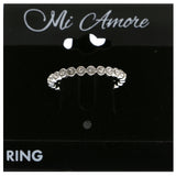 Mi Amore Crystal Sized-Ring Silver-Tone Size 9.00