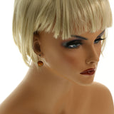 MIXIT Gift Boxed Glass Pendant Necklace-Earring-Set Orange
