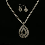 MIXIT Gift Boxed Crystal Accented Necklace-Earring-Set Silver-Tone