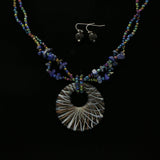 MIXIT Gift Boxed Shell Accents Necklace-Earring-Set Blue & Black