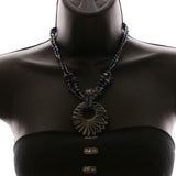 MIXIT Gift Boxed Shell Accents Necklace-Earring-Set Blue & Black