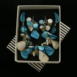 MIXIT Gift Boxed Necklace-Earring-Set White/Blue