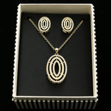 Mixit Gift Boxed Necklace-Earring-Set Gold-Tone