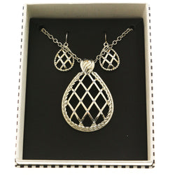 Mixit Gift Boxed Necklace-Earring-Set Silver-Tone