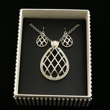 Mixit Gift Boxed Necklace-Earring-Set Silver-Tone