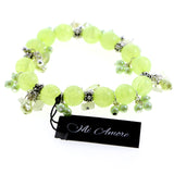 Mi Amore Stretch-Bracelet Green/Silver-Tone