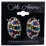 Mi Amore AB Finish Stud-Earrings Multicolor/Silver-Tone