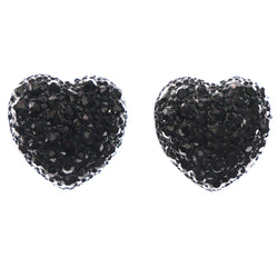 Mi Amore Heart Stud-Earrings Black