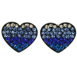 Mi Amore Heart Ombre Stud-Earrings Blue & Black