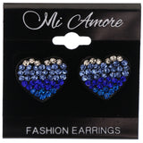 Mi Amore Heart Ombre Stud-Earrings Blue & Black