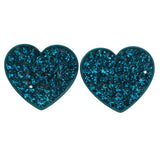 Mi Amore Heart Stud-Earrings Blue
