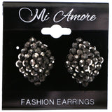 Mi Amore Stud-Earrings Black/Silver-Tone