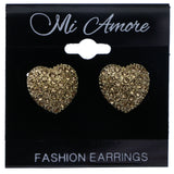 Mi Amore Heart Stud-Earrings Gold-Tone