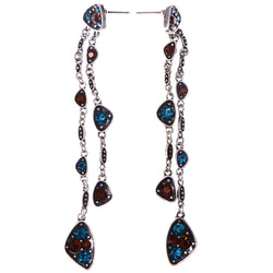 Mi Amore Drop-Dangle-Earrings Blue/Brown