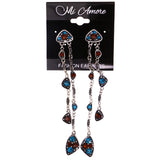 Mi Amore Drop-Dangle-Earrings Blue/Brown