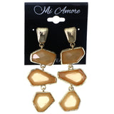 Mi Amore Drop-Dangle-Earrings Peach/Gold-Tone