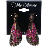 Mi Amore Antiqued Drop-Dangle-Earrings Bronze-Tone/Pink