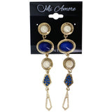 Mi Amore Drop-Dangle-Earrings Blue/Gold-Tone