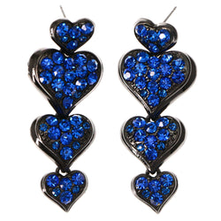 Mi Amore Heart Drop-Dangle-Earrings Blue/Black